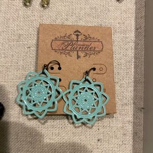Mint filigree earrings